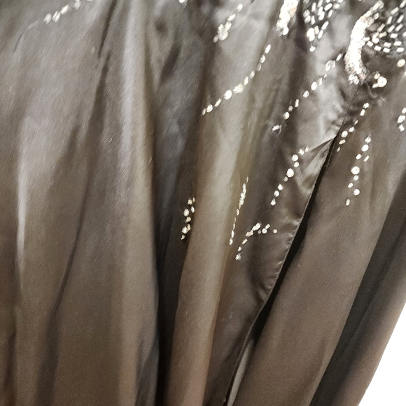 TONY BOWLS Black Long Evening Prom Slit Front Dress size 10 - Picture 7 of 12